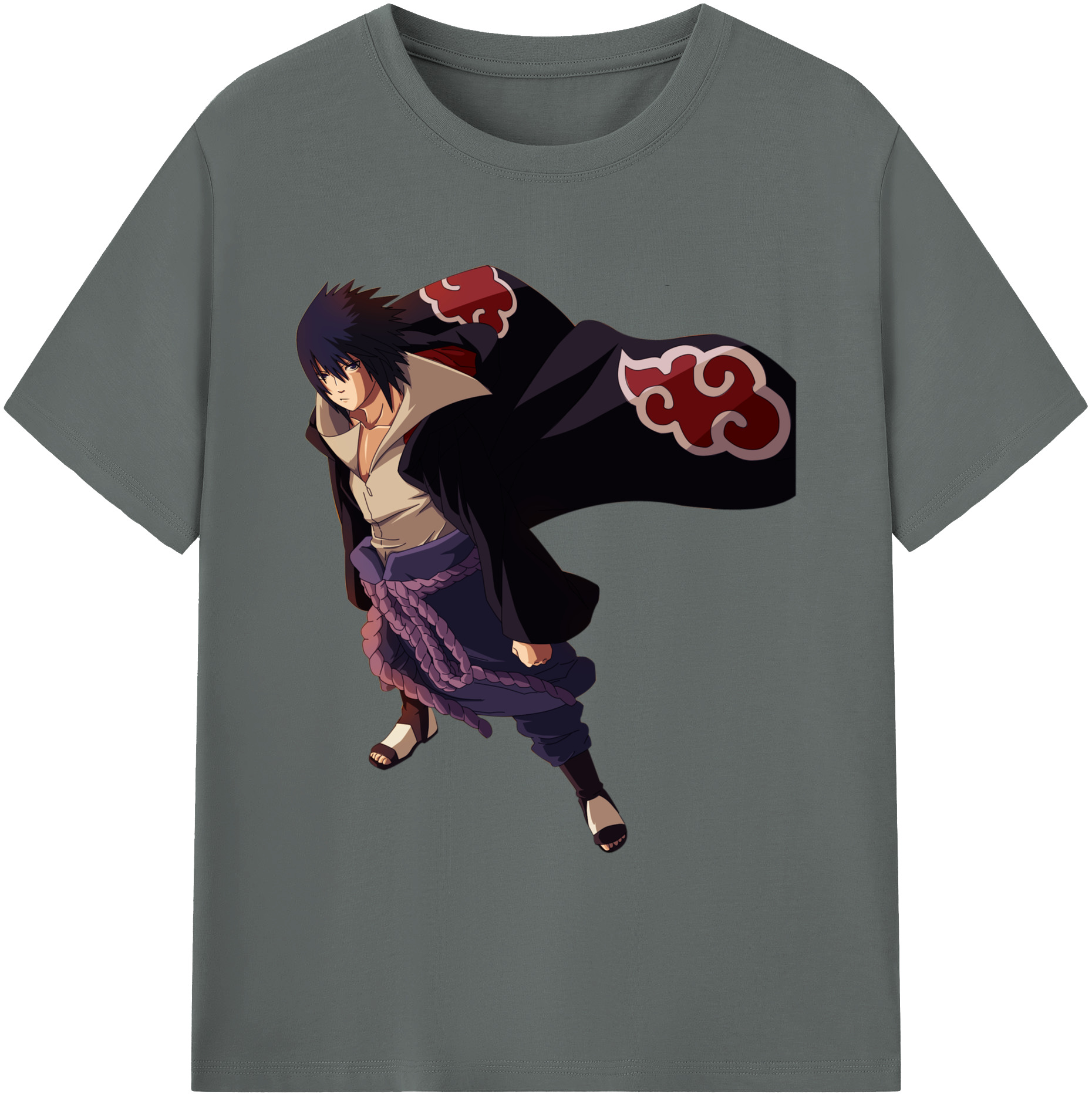 （画像用） NARUTO -ナルト- うちは サスケ Uchiha Sasuke 綿100％ メンズ半袖Tシャツ｜肌触りやわらか＆通気性